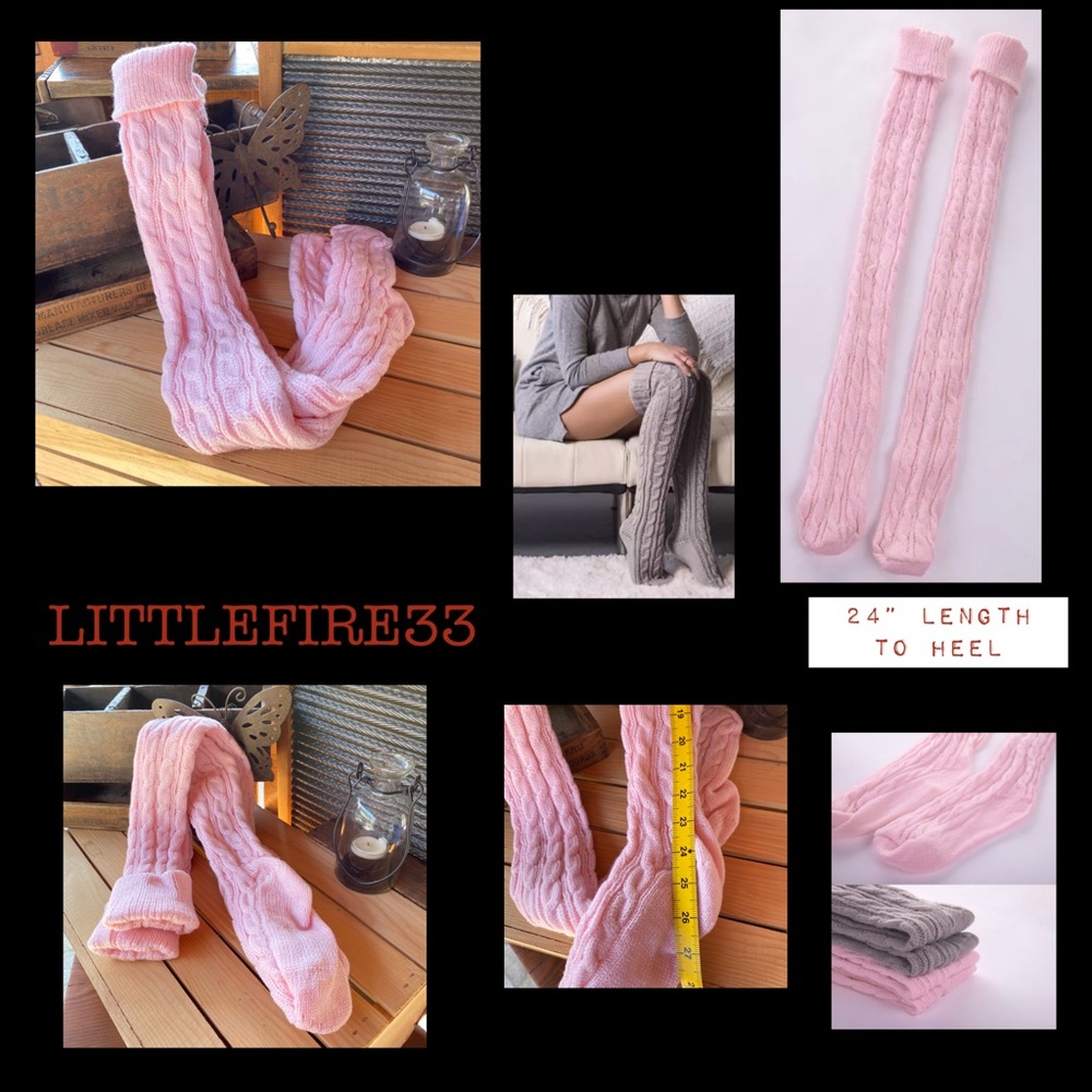 ✨SUPER LONG THI HI KNIT CABLE SOCK 24” TO HEEL - Picture 9 of 9
